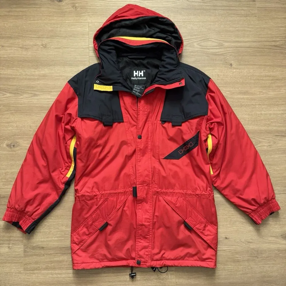 Vintage 90s Helly Hansen HH Helly-Tech Ski Parka Jacket Red Fits M/L Thinsulate